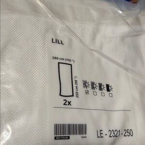 Ikea Lill White Sheer 110" x 98" Curtains 2 Panel Pack NEW